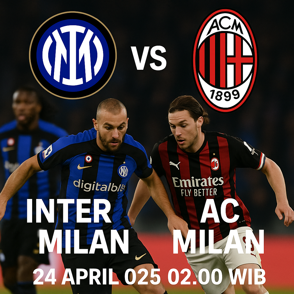 pertandingan Inter Milan vs AC Milan yang berlangsung pada 24 April 2025