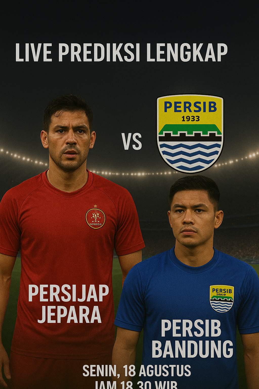 Live Prediksi Lengkap Persijap Jepara VS Persib Bandung Senin, 18 Agustus 2025 Jam 18:30 WIB