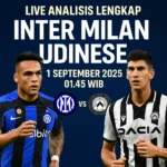 UpdateBola sajikan prediksi Inter Milan vs Udinese 1 September 2025 di San Siro. Simak line-up, head to head, pemain kunci, skor prediksi, dan tips betting.