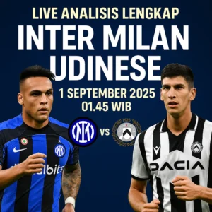 UpdateBola sajikan prediksi Inter Milan vs Udinese 1 September 2025 di San Siro. Simak line-up, head to head, pemain kunci, skor prediksi, dan tips betting.