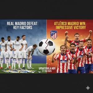 Simak ulasan lengkap pertandingan Atletico Madrid vs Real Madrid dengan skor 5-2. Analisis faktor kunci kekalahan Real Madrid dan kemenangan impresif Atletico Madrid dalam derby La Liga hari ini