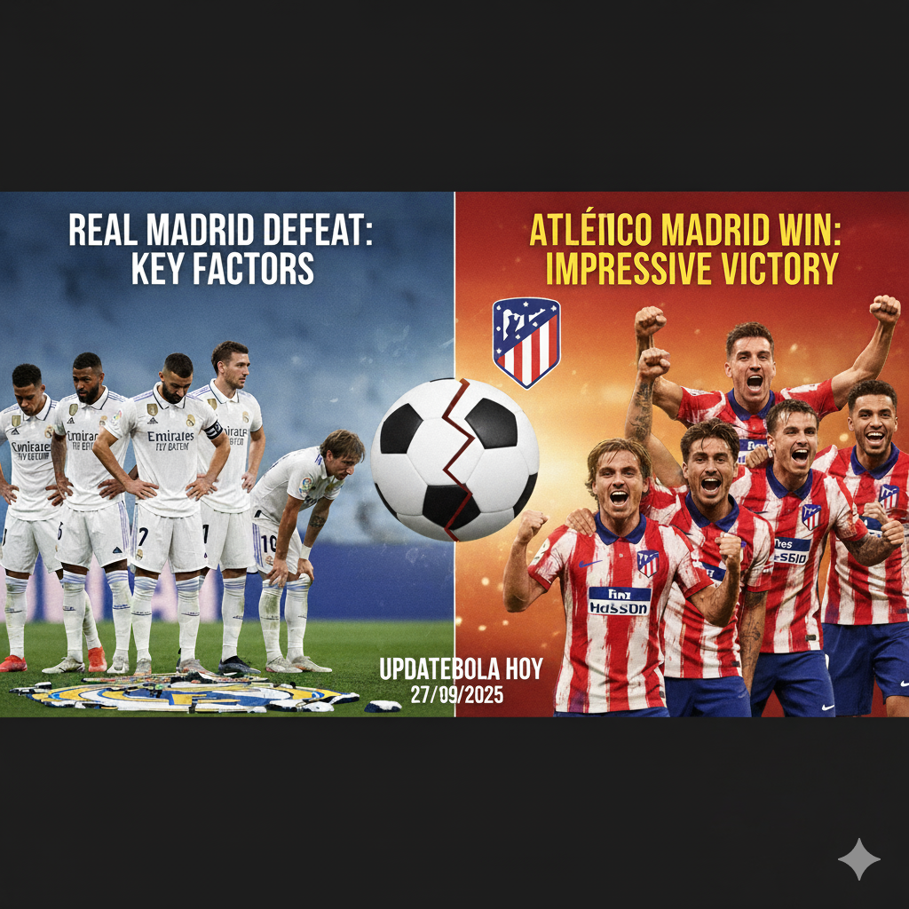 Simak ulasan lengkap pertandingan Atletico Madrid vs Real Madrid dengan skor 5-2. Analisis faktor kunci kekalahan Real Madrid dan kemenangan impresif Atletico Madrid dalam derby La Liga hari ini