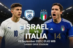 UpdateBola hadirkan prediksi Israel vs Italia 9 September 2025 di Kualifikasi Piala Dunia. Simak line-up, head to head, pemain kunci, skor prediksi & tips betting.