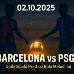 Prediksi Barcelona vs PSG 02 Oktober 2025. Simak analisis updatebola prediksi bola malam ini, susunan pemain, hingga skor akhir.