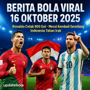 Kumpulan berita bola viral 16 Oktober 2025 bersama Updatebola. Dari Ronaldo cetak rekor 900 gol hingga Timnas Indonesia tahan Irak di kualifikasi Piala Dunia.