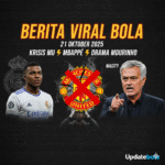 Updatebola menyajikan Berita Bola Viral 21 Oktober 2025 terpanas: Saga transfer Mbappé di Madrid, kekalahan memalukan MU di Liga Champions, dan kontroversi Mourinho. Analisis mendalam Hari Ini.