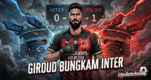 Olivier Giroud mencetak gol tunggal kemenangan saat AC Milan bungkam Inter 0-1 di Derby della Madonnina. Simak analisis taktik dan ulasannya di Updatebola.