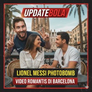 Lionel Messi tanpa sengaja muncul di video pasangan yang sedang kencan romantis di Barcelona. Momen lucu ini langsung viral di media sosial.