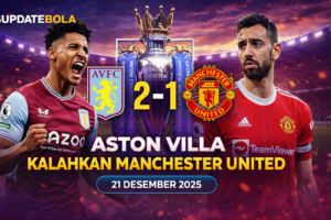Aston Villa 2-1 Manchester United, Liga Inggris, Aston Villa vs Manchester United, 21 Desember 2025, hasil pertandingan, Bruno Fernandes, Ollie Watkins, Emiliano Martinez, Premier League
