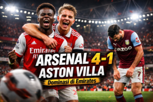 Arsenal vs Aston Villa, Arsenal menang 4-1, hasil Arsenal hari ini, Updatebola, Liga Inggris Arsenal, Aston Villa kalah
