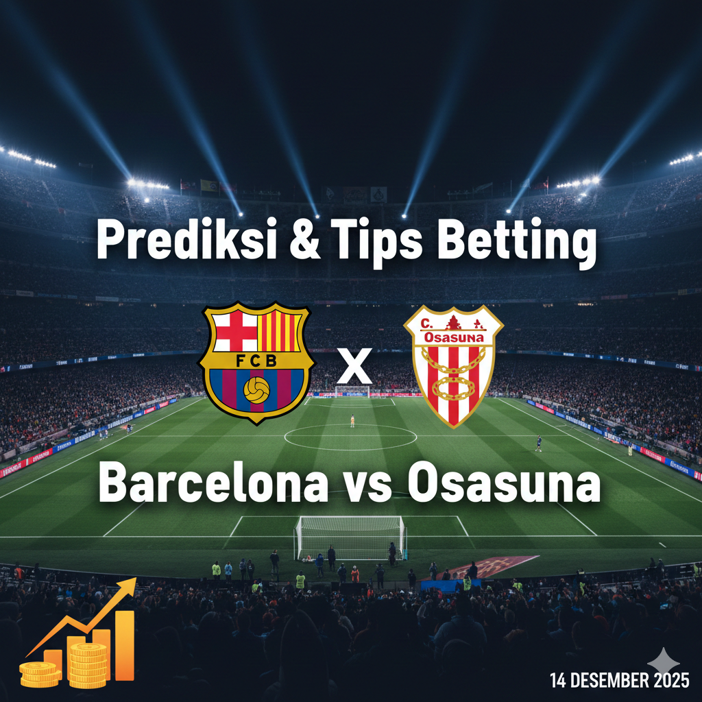 Prediksi Barcelona vs Osasuna, Tips betting Barcelona vs Osasuna, Barcelona Osasuna 14 Desember, Tips taruhan La Liga, Prediksi La Liga 2025