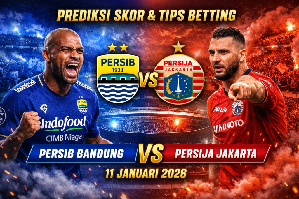 Persib Bandung, Persija Jakarta, prediksi skor, tips betting, liga Indonesia, Derby Indonesia, taruhan sepak bola, prediksi pertandingan, 11 Januari 2026, UpdateBola