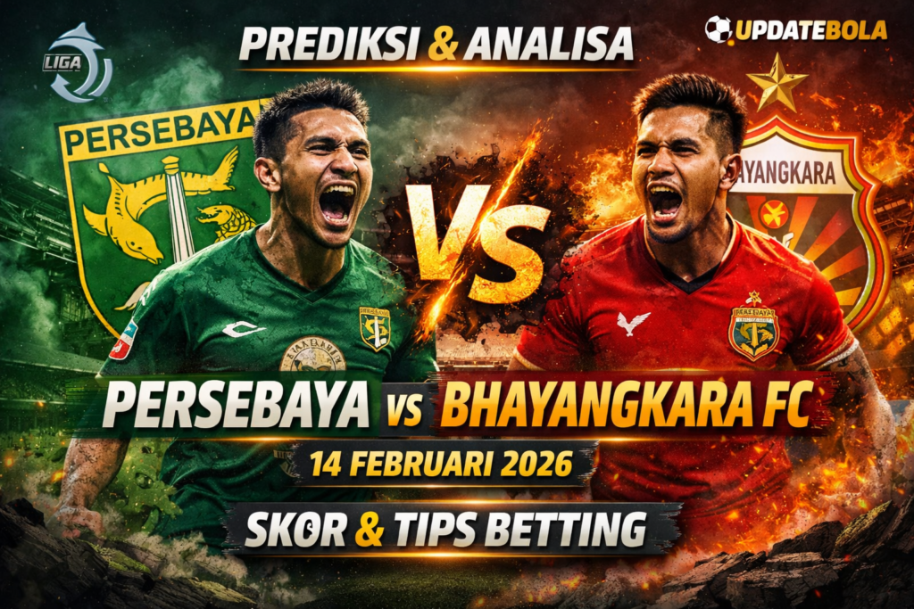 Persebaya vs Bhayangkara FC, prediksi skor Persebaya, tips betting Persebaya, Bhayangkara FC, pertandingan 14 Februari 2026, UpdateBola