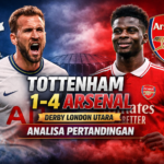 Tottenham Arsenal 1-4, analisa pertandingan Tottenham Arsenal, gol Arsenal 22 Februari 2026, Derby London Utara, Tottenham Hotspur, Arsenal FC, hasil pertandingan 22 Februari 2026
