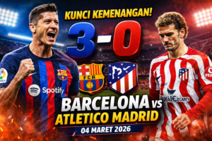 Barcelona, Atletico Madrid, La Liga, Kemenangan Barcelona, Lewandowski, Griezmann, Taktik Simeone, Pertandingan 4 Maret 2026