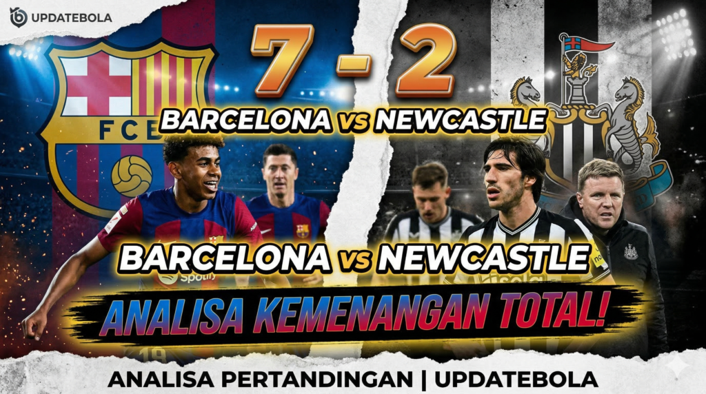Analisa Barcelona vs Newcastle, Hasil Liga Champions 2026, Updatebola, Taktik Hansi Flick, Skor Barcelona 7-2, Berita Bola Terkini.